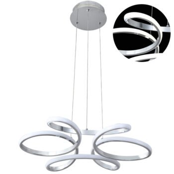 Suspensão DRAGON 1x48W LED 4800lm 4000K Cromado/Branco