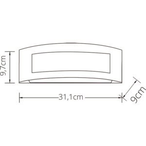 Aplique JAMOR IP44 1xE27 C.31xL.9xAlt.10cm Inox - Image 3