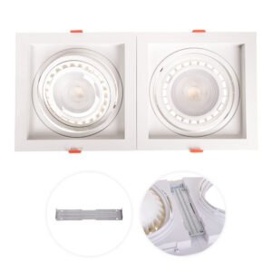 Aro de encastrar KALI quadrado para lâmpada AR111 Branco - Image 3