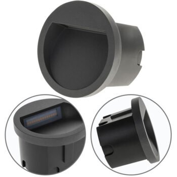 Aplique de encastrar MUSTANG redondo IP54 1x3W LED 105lm 3000K Antracite