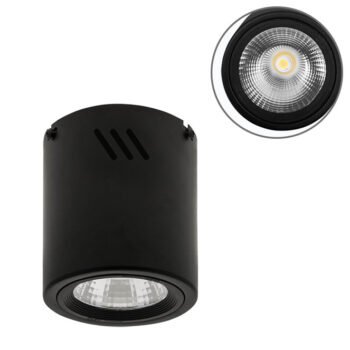 Plafond TUBI 1x10W LED 800lm 4000K Alumínio Preto