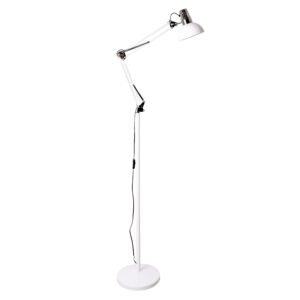 Candeeiro de pé ANTIGONA articulado 1xE27 Branco e cromado