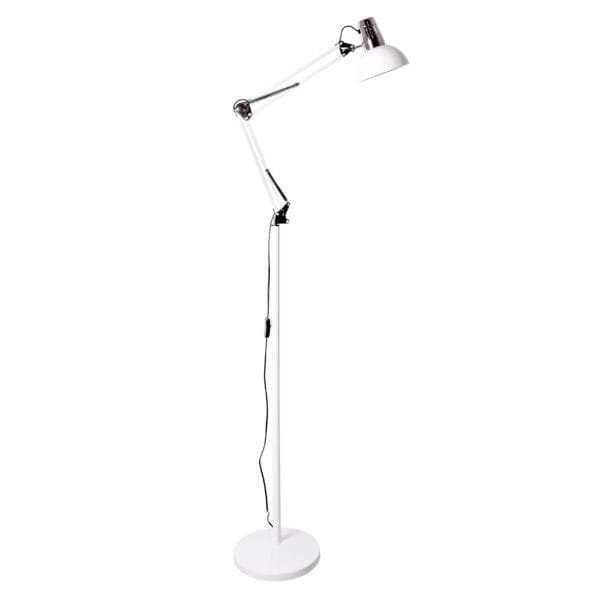 Candeeiro de pé ANTIGONA articulado 1xE27 Branco e cromado