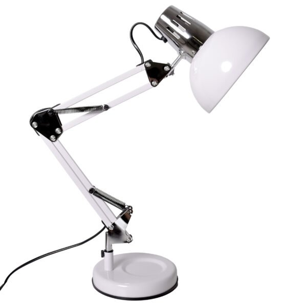 Candeeiro de mesa ANTIGONA articulado 1xE27 Branco e cromado