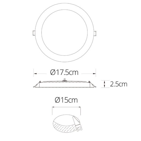 Foco de encastrar INTEGO 2.0 PC redondo 12W LED 1200lm 6400K Branco - Image 6