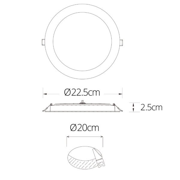 Foco de encastrar INTEGO 2.0 PC redondo 18W LED 1850lm 6400K Branco - Image 6