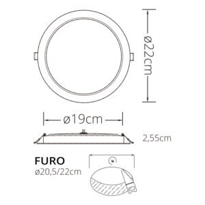 Foco de encastrar BUTUT redondo 24W LED 4000K IP54 Branco - Image 5