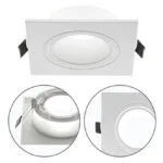 Aro de encastrar ONIRO quadrado C.9,3xL.9,3xAlt.0,4cm Policarbonato (PC) Branco