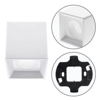 Aro para plafond ONIRO quadrado C.9,6xL.9,6xAlt.10cm Policarbonato (PC) Branco
