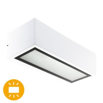 Aplique CORGO IP54 1xE27 Alumínio+Vidro Branco