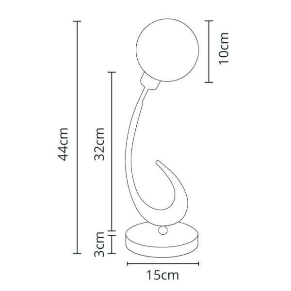 Candeeiro de mesa VITA 1xG9 Alt.44xD.15cm oxidado com bolas de vidro transparentes - Image 2