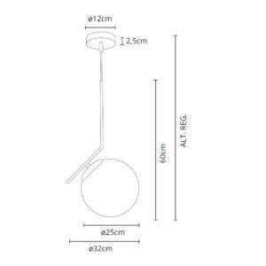 Suspensão AIMEE 1xE27 Alt.Reg.xD.32cm Dourado - Image 2