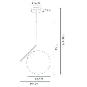 Suspensão AIMEE 1xE27 Alt.Reg.xD.44cm Cromado - Image 3