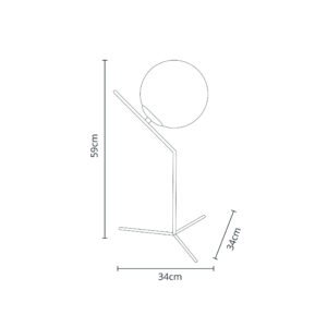 Candeeiro de mesa AIMEE 1xE27 Alt.59xD.34cm Dourado - Image 2