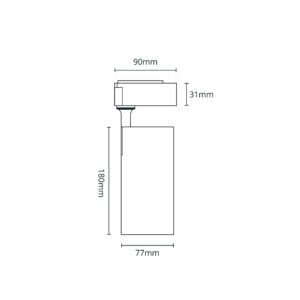 Foco para calha LINE PRO X2 (2condutores) 35W LED 3300lm 6400K 36° Branco - Image 4