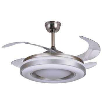 Ventoinha de tecto JUPITER prata D.108cm 4 palas retrácteis, 72W 3000|4000|6000K