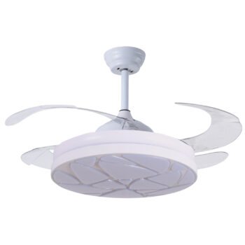 Ventoinha de tecto MARTE D.108cm 4 palas retrácteis, 72W 3000-4000-6000K Branco