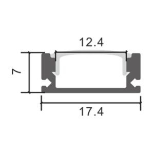 Perfil de Aluminio SID Branco com difusor opalino - 2mt - Image 2