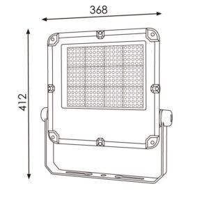 Projetor Led Série SLIM 28000lm 200W regulável 1-10V 5000K Preto - Image 2
