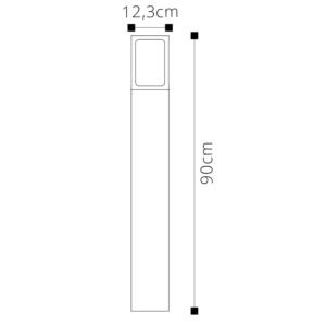 Pilar CRIZ IP44 1xE27 90cm Alumínio+Vidro Preto - Image 4