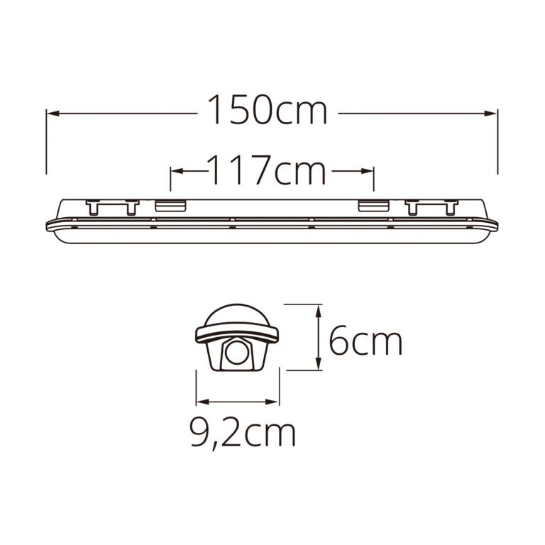 Régua LAZURITA 56W LED 150cm 5600lm 6400K IP65 Branca - Image 4