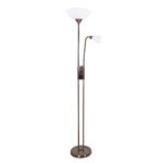 Candeeiro de pé MILANO com braço de leitura 1xE27+1xE14 Oxidado