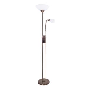 Candeeiro de pé MILANO com braço de leitura 1xE27+1xE14 Oxidado