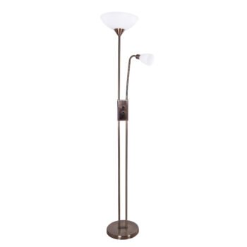 Candeeiro de pé MILANO com braço de leitura 1xE27+1xE14 Oxidado