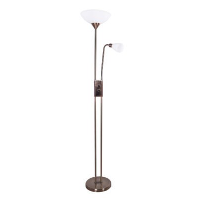 Candeeiro de pé MILANO com braço de leitura 1xE27+1xE14 Oxidado