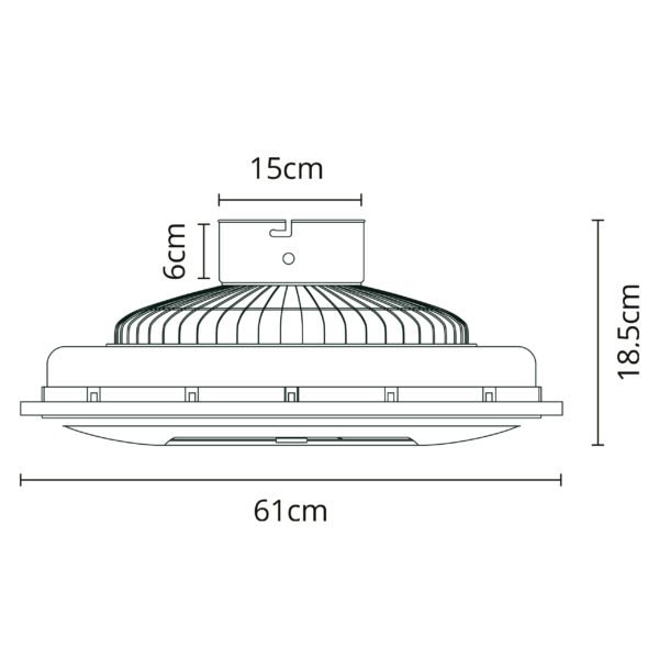 Ventoinha de tecto BISE prata, 5 palas, 50W LED 3000-6500K - Image 7