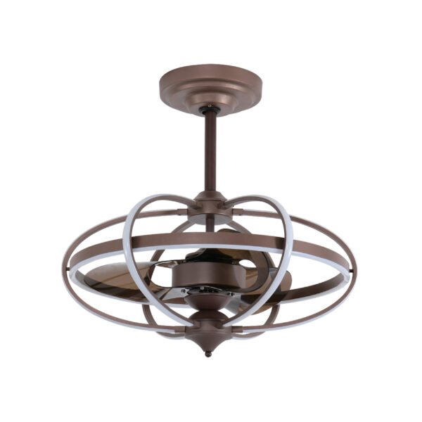 Ventoinha de tecto IMBAT castanha, 3 palas, 152W LED 3000|4000|6500K