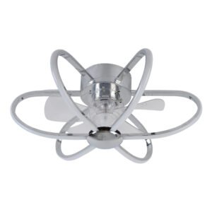 Ventoinha de tecto JURA cromada, 5 palas, 74W LED 3000-6500K