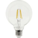 Lâmpada E27 (grosso) Globo JOBIM LED D95 4W 2700K 200lm Transparente-A+