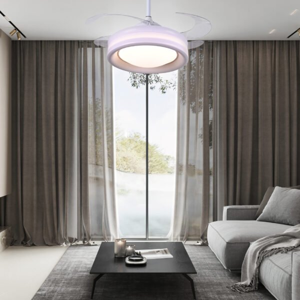 Ventoinha de tecto TITAN branca, 4 palas retráteis, 72W LED 3000|4000|6000K - Image 6