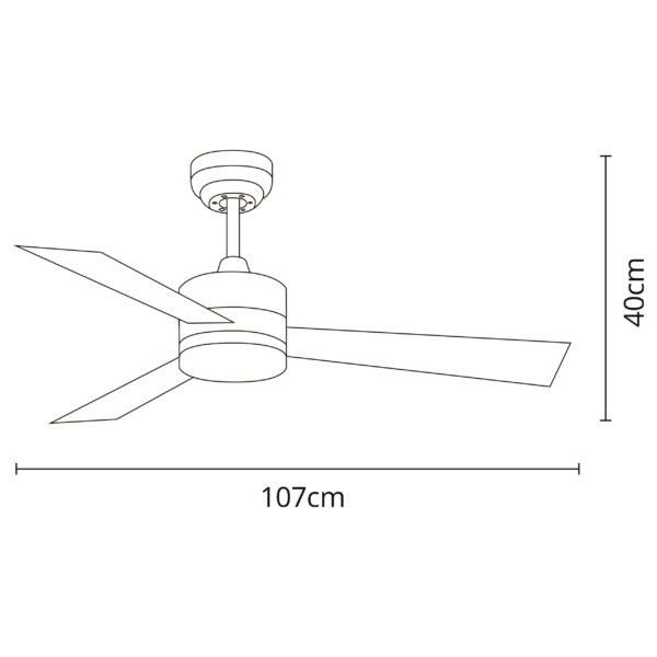 Ventoinha de tecto KILIM branca, 3 palas reversíveis, 18W LED 3000|4000|6500K - Image 4