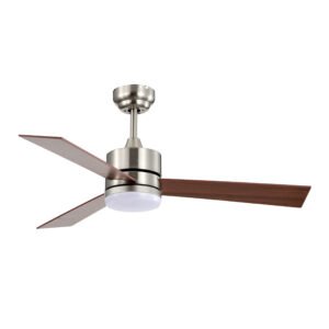 Ventoinha de tecto KILIM níquel, 3 palas reversíveis, 18W LED 3000|4000|6500K