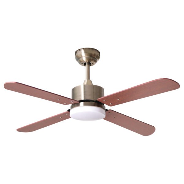 Ventoinha de tecto KENIA oxidada, 4 palas reversíveis, 18W LED 3000|4000|6500K