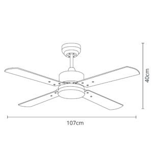 Ventoinha de tecto KENIA oxidada, 4 palas reversíveis, 18W LED 3000|4000|6500K - Image 3