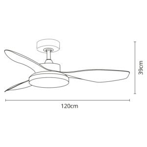 Ventoinha de tecto TULUM branca, 3 palas, 25W LED 3000|4000|6000K - Image 2