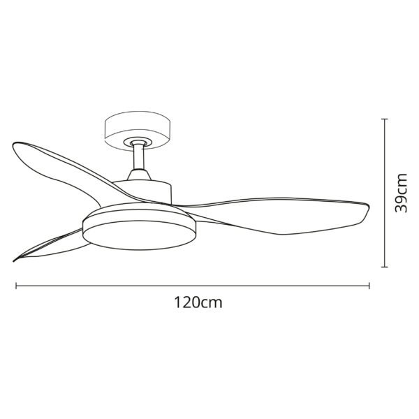 Ventoinha de tecto TULUM branca, 3 palas, 25W LED 3000|4000|6000K - Image 2
