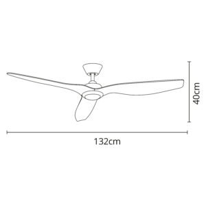 Ventoinha de tecto DELFOS níquel/faia, 3 palas, 20W LED 4000K - Image 2