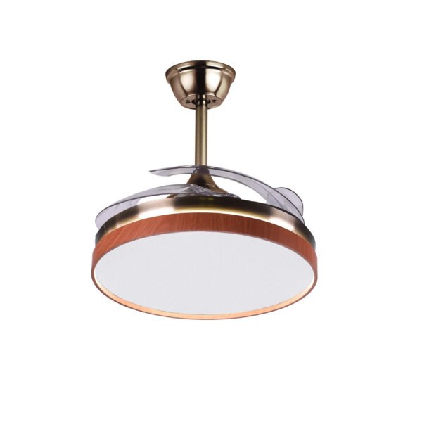 Ventoinha de tecto COSMOS oxidada/cerejeira, 4 palas retráteis, 72W LED 3000|4000|6000K - Image 2