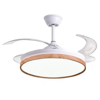 Ventoinha de tecto COSMOS branco/faia, 4 palas retráteis, 72W LED 3000|4000|6000K