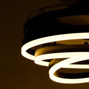 Ventoinha de tecto SFERA preta, 4 palas retráteis, 72W LED 3000|4000|6000K - Image 4
