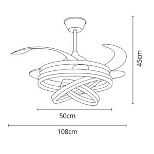 Ventoinha de tecto SFERA preta, 4 palas retráteis, 72W LED 3000|4000|6000K - Image 6