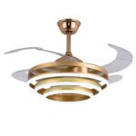 Ventoinha de tecto SFERA oro, 4 palas retráteis, 72W LED 3000|4000|6000K
