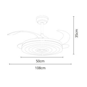 Ventoinha de tecto ARCOS branca, 4 palas retráteis, 72W LED 3000|4000|6000K - Image 8