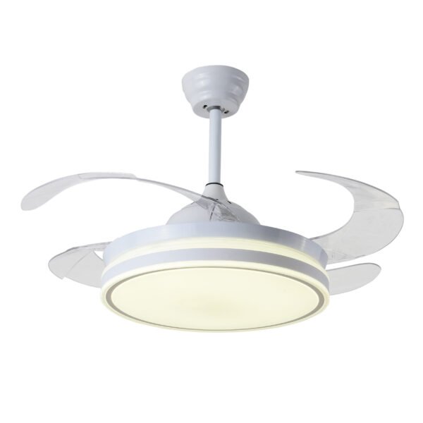 Ventoinha de tecto ASGARD branca, 4 palas retráteis, 72W LED 3000|4000|6000K