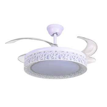 Ventoinha de tecto NIDO branca, 4 palas retráteis, 72W LED 3000|4000|6000K