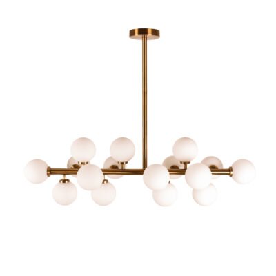 Candeeiro de tecto ANAMAR 16xG9 Dourado/Branco